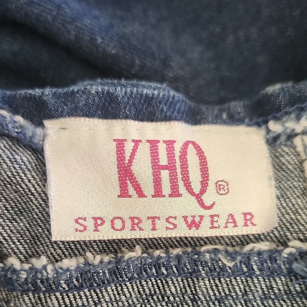 KHQ Sportswear Girls Denim Sundress Size 12 Embroidered Sleeveless